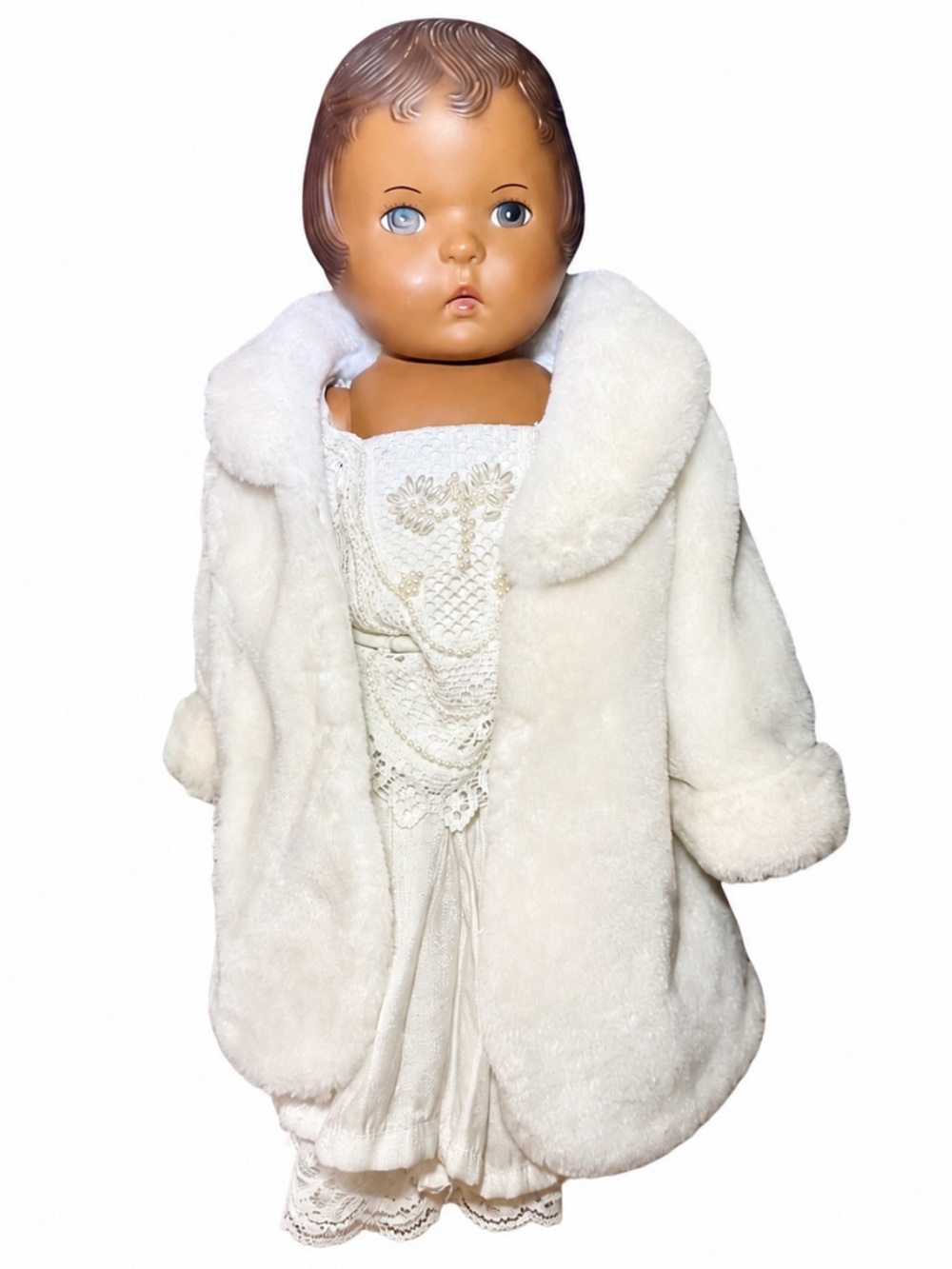 Vintage 1991 Daisy Kingdom 18” Victorian Lace Doll Pink Dress Bonnet Collectible